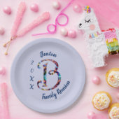 Reunon Retro Krawatte-FarbLetter B Monogramm Pappteller (Party)