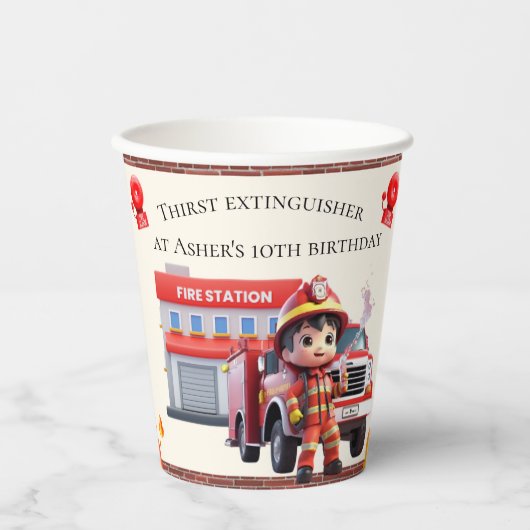 Reusable & Personalized Firefighter Eco-Friendly Pappbecher (Vorderseite)
