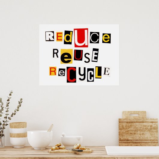 Reuse Recycle Poster reduzieren (Küche)