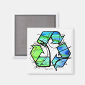 Reuse, Reduce, Recycle Earth Day Gifts Magnet (Vorderseite/Rückseite)