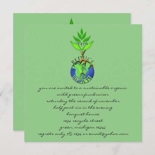 ReUse ReDuce-Recycle Einladung (Vorne/Hinten)