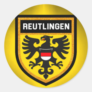 Reutlingen Flagge Runder Aufkleber