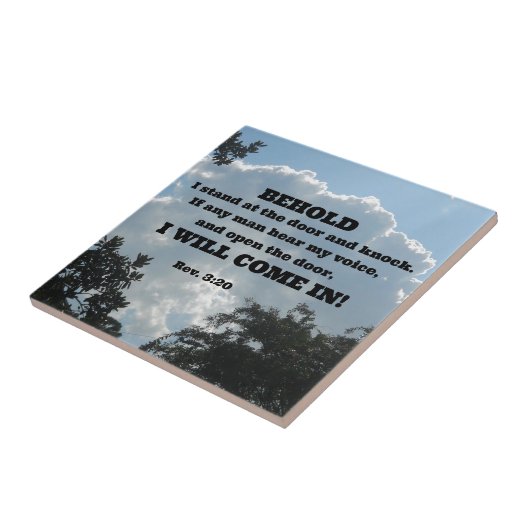 Rev. 3:20 Siehe, ich stehe an der Tür und klopfe.. Fliese (Seite)