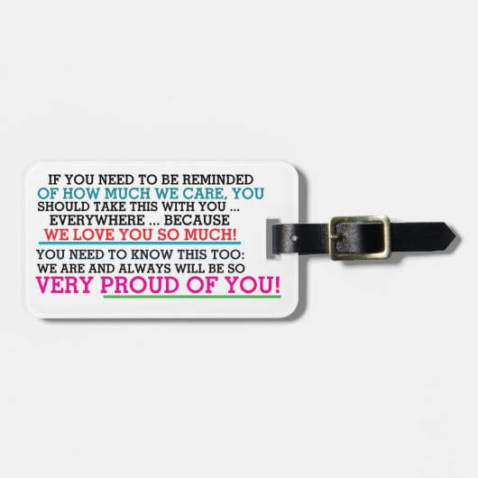 REV für Eltern oder Kinder Gepäckanhänger (Vorderseite horizontal)