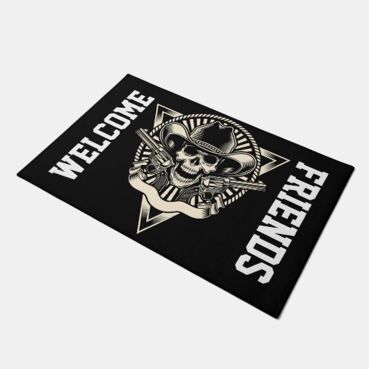 Rev Skull und Waffen Fußmatte (Schrägansicht)