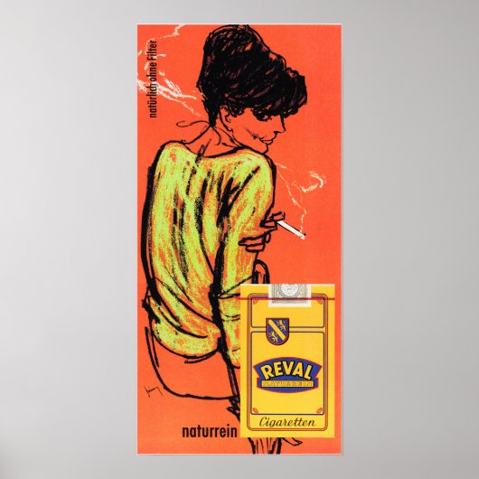 REVAL Naturrein Cigarettes Gerd Grimm German Ad Poster (Vorne)