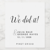 Revallyna Script Simple WE DO Wedeption Empfang Weinetikett (Einzelnes Label)