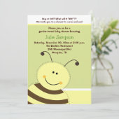 Reveal Baby Shower Bumble Biene laden 12x18 ein Einladung (Stehend Vorderseite)