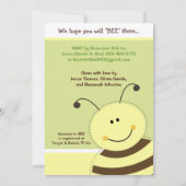 Reveal Baby Shower Bumble Biene laden 12x18 ein Einladung (Rückseite)