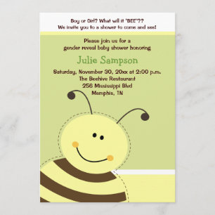 Reveal Baby Shower Bumble Biene laden 12x18 ein Einladung