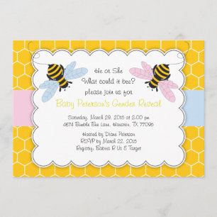 Reveal Baby Shower Einladung von Hummel Bee Gender