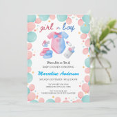 Reveal bei Mädchen oder Jungen mit Minze und rosa  Einladung (Stehend Vorderseite)