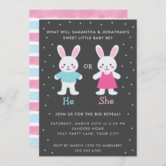 REVEAL DER OSTGENDER EINLADUNG (Vorne/Hinten)