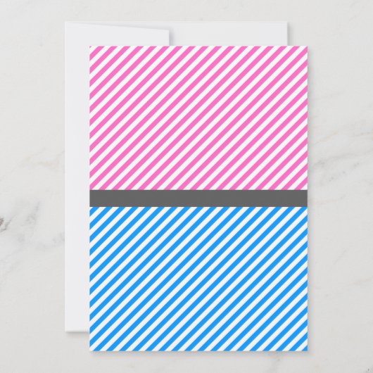 Reveal des Babygeschlechts - Fades oder Gehirne Einladung (Rückseite)