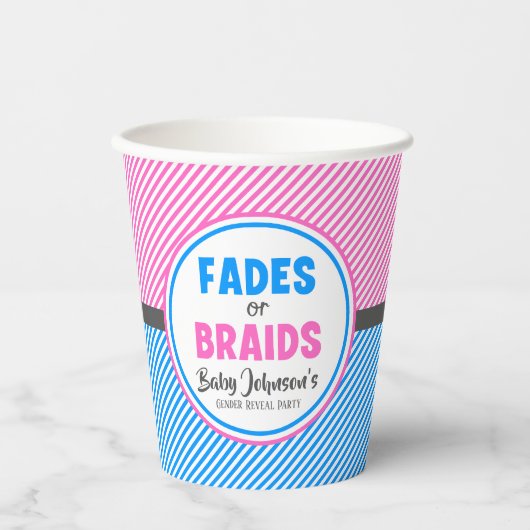 Reveal des Babygeschlechts - Fades oder Gehirne Pappbecher (Vorderseite)