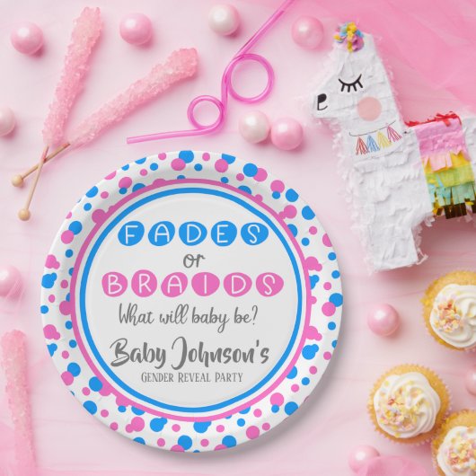 Reveal des Babygeschlechts - Fades oder Gehirne Pappteller (Party)
