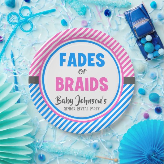 Reveal des Babygeschlechts - Fades oder Gehirne Pappteller (Party)