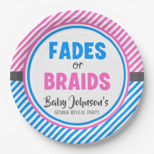 Reveal des Babygeschlechts - Fades oder Gehirne Pappteller (Vorderseite)