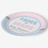 Reveal des Babygeschlechts - Fades oder Gehirne Pappteller (Schrägansicht)