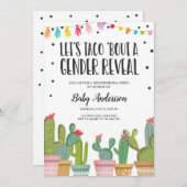 Reveal Fiesta Einladung Baby Dusche (Vorne/Hinten)