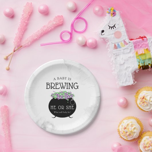 Reveal über das kindermännliche Halloween-Geschlec Pappteller (Party)