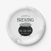 Reveal über das kindermännliche Halloween-Geschlec Pappteller (Vorderseite)