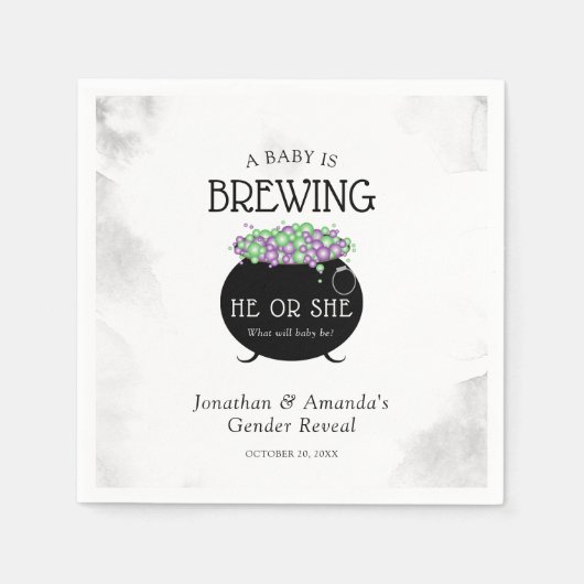 Reveal über das kindermännliche Halloween-Geschlec Serviette (Vorderseite)