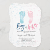 Reveal über männliche oder weibliche Babyfüße Einladung (Vorne/Hinten)
