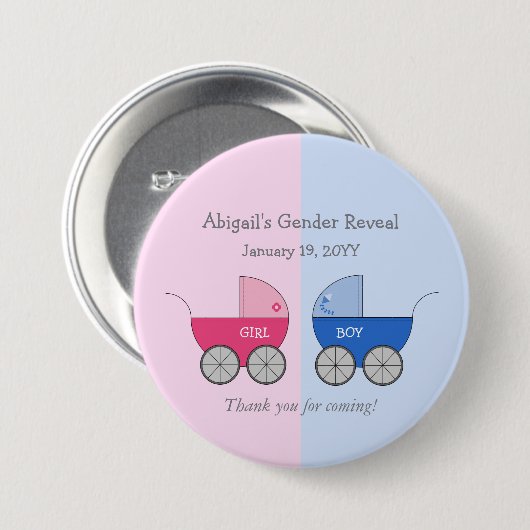 Reveale Dusche für Mädchen oder junge Babytraege Button (Vorne & Hinten)