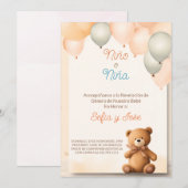 Revelación De Genero - Spanische Genderdarstellung Einladung (Vorne/Hinten)