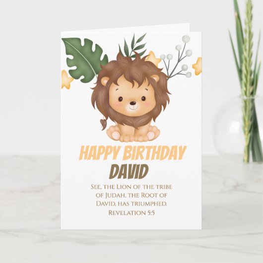 Revelation 5:5 Lion of Judah Christian Greetings  Karte (Vorderseite)