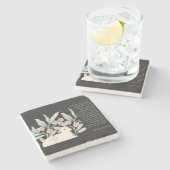 Revelation 5 Redeemed Black Square Stone Coaster Steinuntersetzer (Seitenansicht)