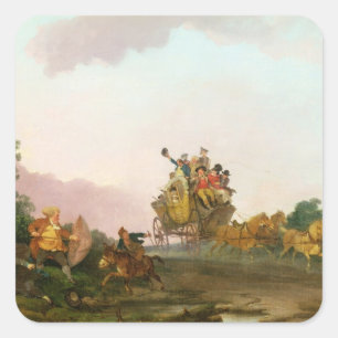 Revellers auf einem Trainer, c.1785-90 (Öl auf Quadratischer Aufkleber