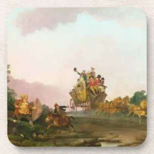 Revellers auf einem Trainer, c.1785-90 (Öl auf Untersetzer