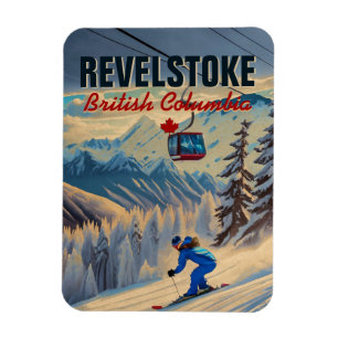 Revelstoke BC Canada Mountain Skiing Vintag in den Magnet