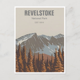 Revelstoke BC Canada Mountain Skiing Vintag Postkarte
