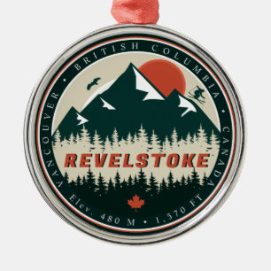 Revelstoke BC Kanada Berg Skigebiet Vintage Ornament Aus Metall