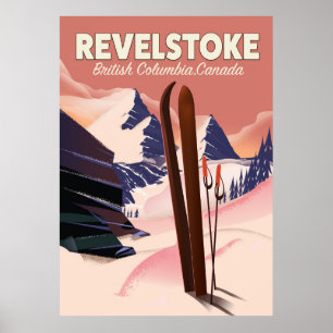 Revelstoke Britisch-Columbia, Kanada-Skiplakat Poster