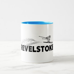 Revelstoke British Columbia Skispringer Zweifarbige Tasse