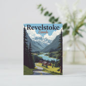 Revelstoke Canada Vintage Mountain Valley Postkarte (Stehend Vorderseite)