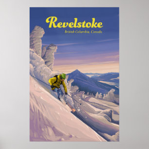 Revelstoke Kanada Skigebiet Reiseplakat Poster
