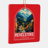 Revelstown Canada Travel Art Vintag Keramikornament (Rechts)
