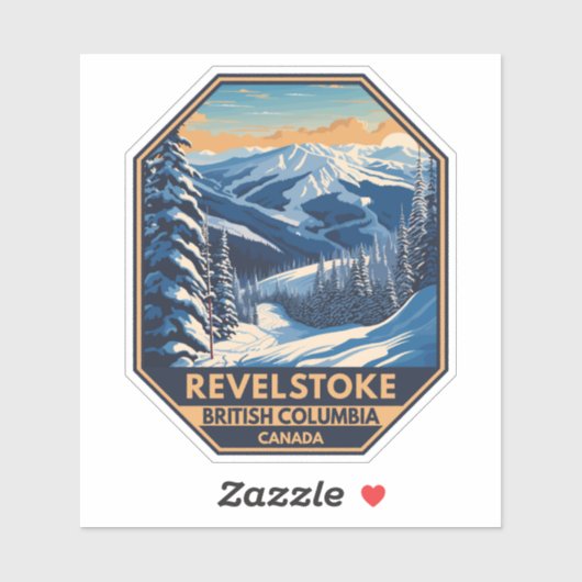 Revelstown Canada Winter Vintag Aufkleber (Blatt)