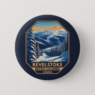Revelstown Canada Winter Vintag Button