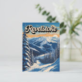 Revelstown Canada Winter Vintag Postkarte (Stehend Vorderseite)