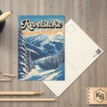 Revelstown Canada Winter Vintag Postkarte<br><div class="desc">Revelstoke Winterkunst-Design zeigt die Winterlandschaft.</div>