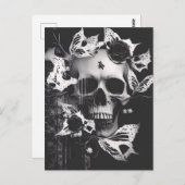 Revenant's Embrace: Schwarzer und weißer grafische Postkarte (Vorne/Hinten)