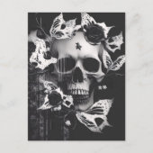 Revenant's Embrace: Schwarzer und weißer grafische Postkarte (Vorderseite)