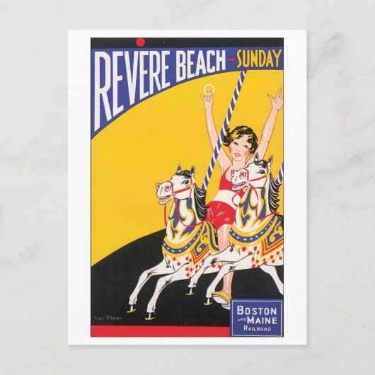 Revere Beach Travel Poster Postkarte (Vorderseite)
