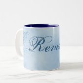 Reverend Coffee Tasse - Groß: Sky Blue Elegance (Vorderseite Links)